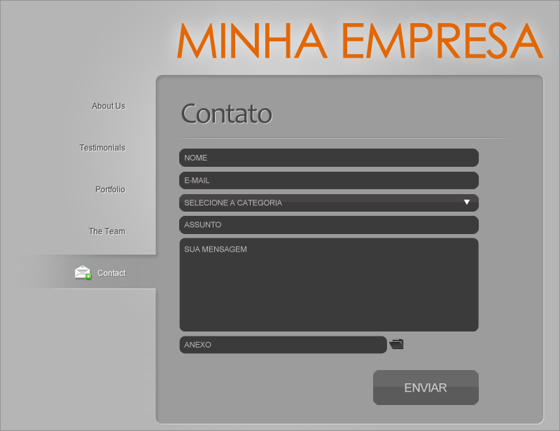 página de contato